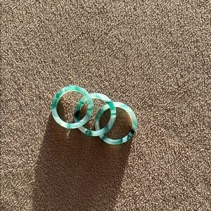 Green Marble Patterned Rings